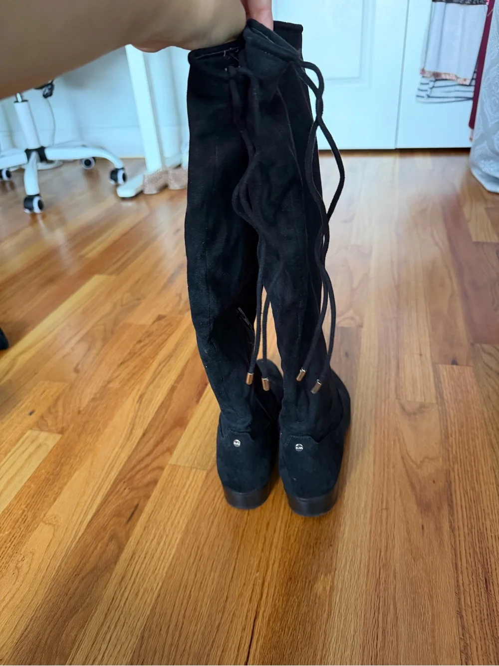 Aldo Black Suede Over the Knee Boots Size 8
